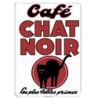 Plaque métal - Chat noir - Café Chat noir