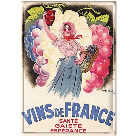 Plaque métal - Viticultrice - Vins de France