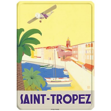 Plaque métal - Saint-Tropez - L'avion - Ville de Saint-Tropez