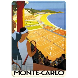 Plaque métal 15x21 - Monte Carlo Courts de tennis