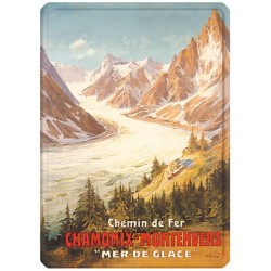 Plaque métal 15x21 - Chamonix La Mer de Glace