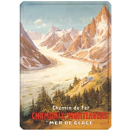 Plaque métal - Chamonix - La Mer de Glace - PLM