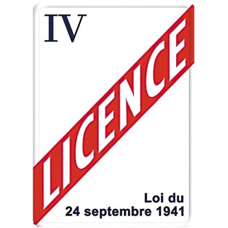 Plaque métal - Licence IV - Licence IV