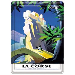 Plaque métal - Village de Corte en Corse - PLM
