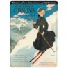 Plaque métal 15x21 - La skieuse Chamonix