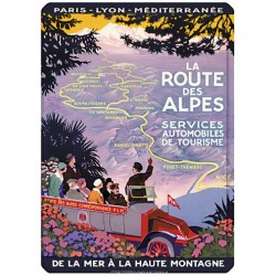 Plaque métal 15x21 - La route des Alpes