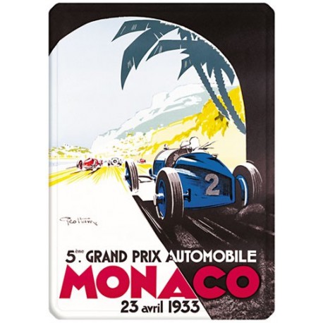 Plaque métal 15x21 - Grand Prix de Monaco de 1933