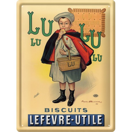 Plaque métal - Petit écolier - Biscuits Lu