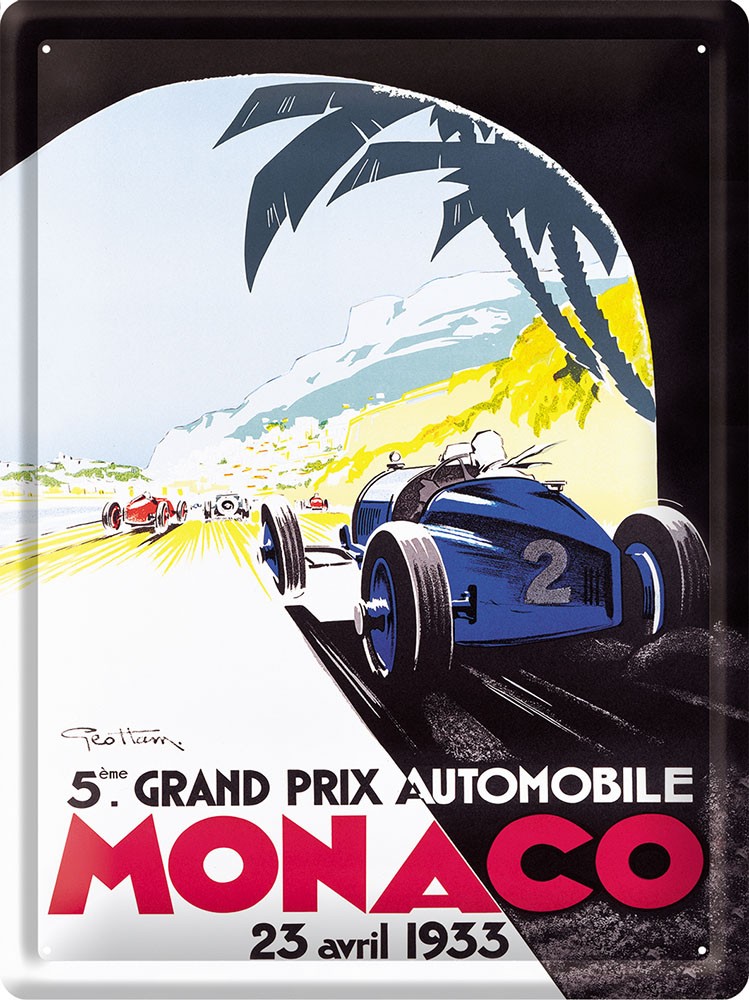 Plaque En Métal Grand Prix Formule 1 Course Automobile Retro Vintage