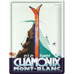 Plaque métal - Chamonix - Eté hiver - PLM