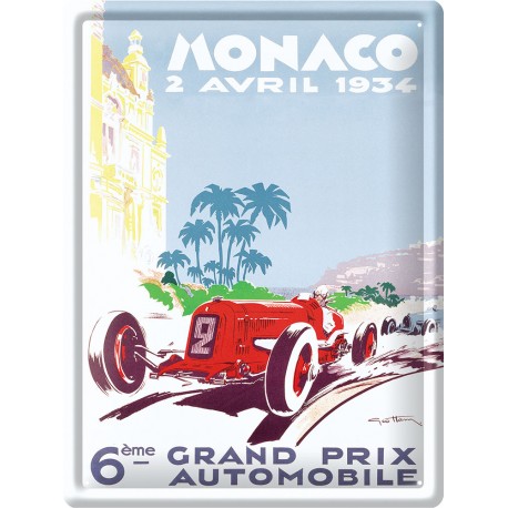 Plaque métal - Grand Prix de Monaco de 1934 - Ville de Monaco