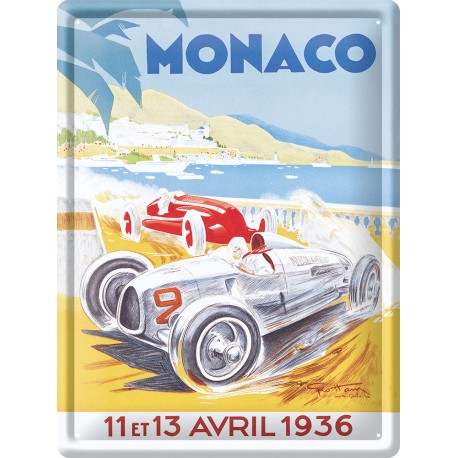 Plaque métal - Grand Prix de Monaco de 1936 - Ville de Monaco