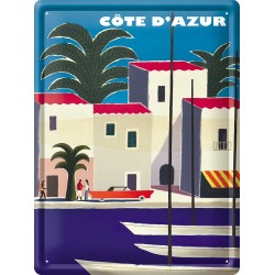 Plaque métal - Côte d'Azur - Port