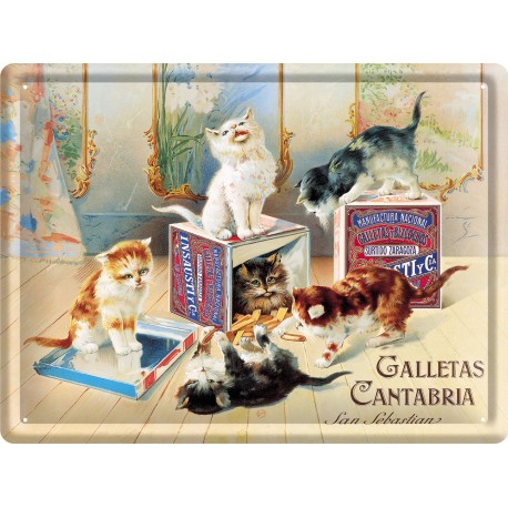Plaque métal - Biscuits chats - Galletas Cantabria