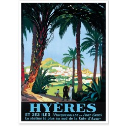 Affiche - Hyères - Les palmiers - PLM