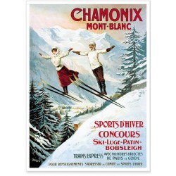 Affiche - Chamonix - Les deux sauteurs - PLM