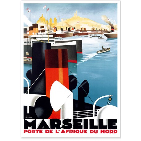 Affiche - Marseille Porte de l'Afrique du Nord - PLM