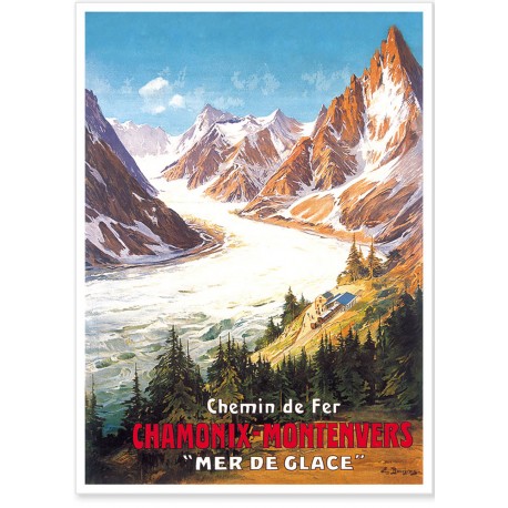 Affiche - Chamonix - La Mer de Glace - PLM