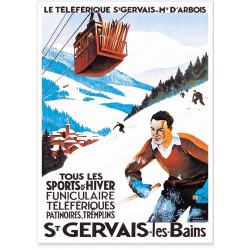 Affiche - Le téléphérique de Saint-Gervais - PLM