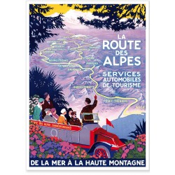 Affiche - La route des Alpes - PLM