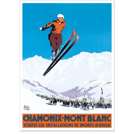 Affiche - Chamonix - Sauteur à ski - PLM