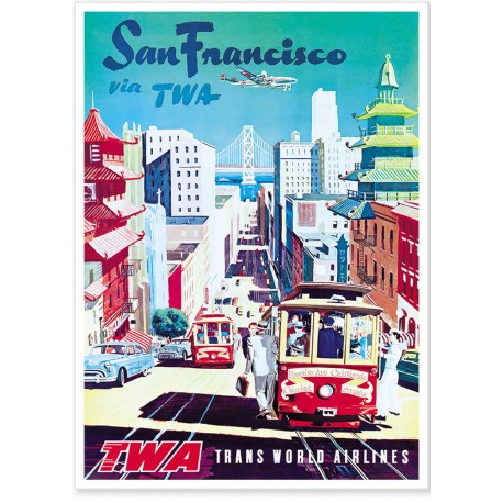 Affiche - San Francisco - Cable cars - Trans World Airlines