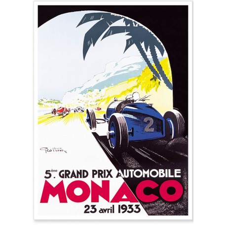 Affiche - Grand Prix de Monaco de 1933 - Ville de Monaco