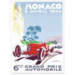 Affiche - Grand Prix de Monaco de 1934 - Ville de Monaco