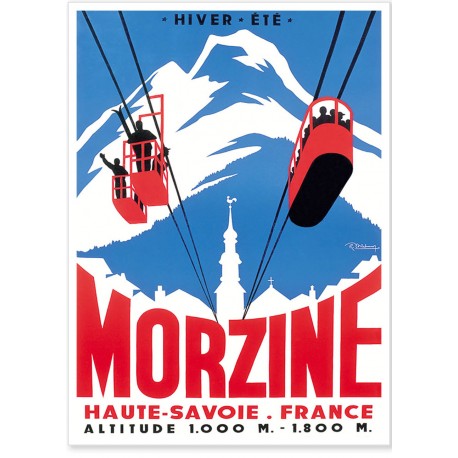 Affiche - Le téléphérique de Morzine - Ville de Morzine