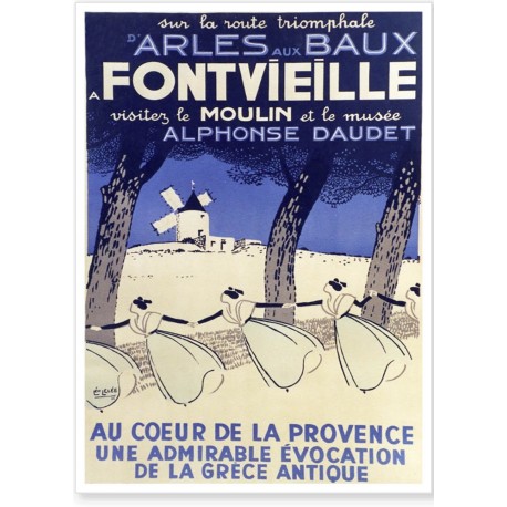Affiche - Fontvieille - Le Moulin d'Alphonse Daudet - PLM