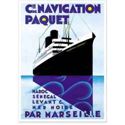 Affiche - Paquebot - Compagnie de navigation Paquet