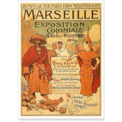 Affiche - Exposition coloniale de 1906 - Marseille - PLM
