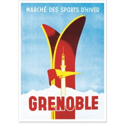 Affiche - Grenoble - Skis