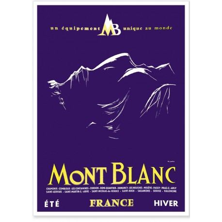 Affiche - Contour du Mont Blanc