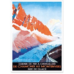 Affiche - La chemin de fer du Montenvers Chamonix