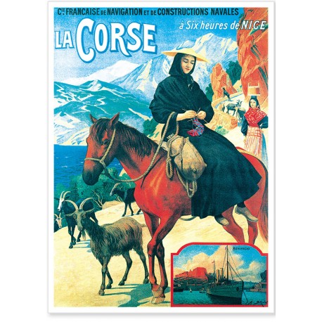 Affiche - Corse - Chèvres de Bonifacio
