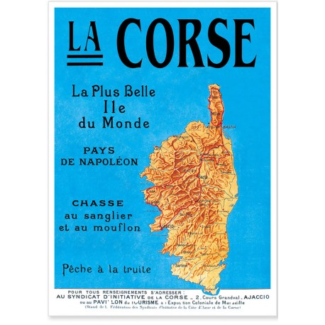 Affiche - Carte de la Corse
