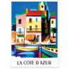 Affiche - Côte d'Azur - Facade Multicolore