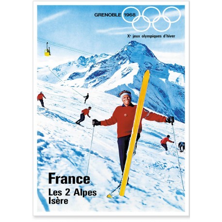 Affiche - JO de 1968 aux Deux Alpes