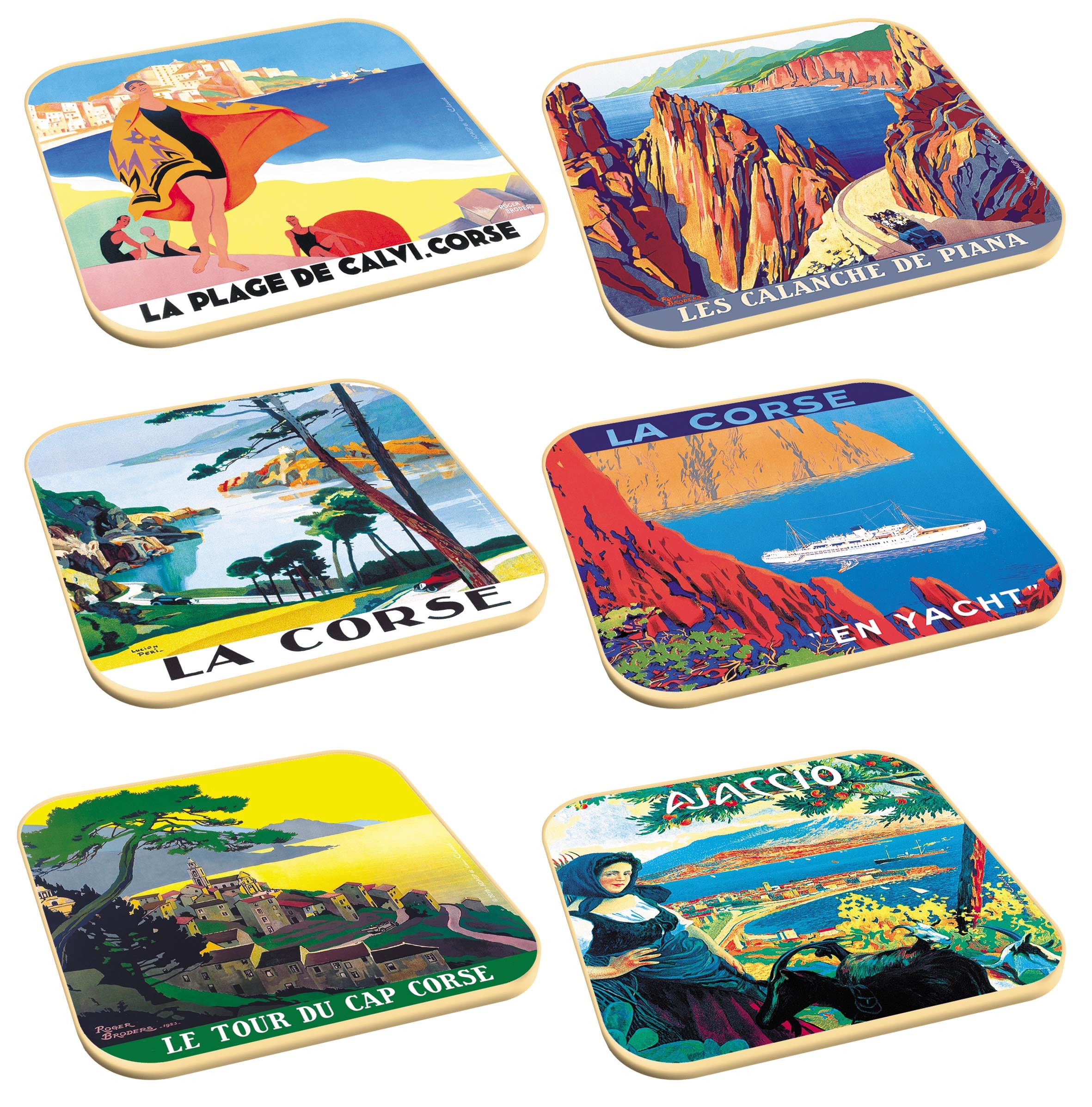 Lot De 6 Dessous De Verre Résine 'Images D'Orient' – Neufs, Lavables, Antidérapants