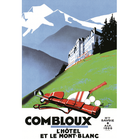 Affiche 50x70 - L'Hôtel PLM et le Mont Blanc
