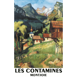 Affiche 50x70 - Village des Contamines Montjoie