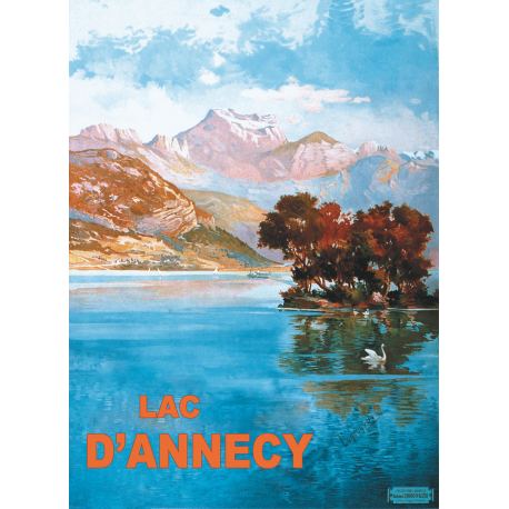 Affiche 50x70 - L'Île aux Cygnes à Annecy