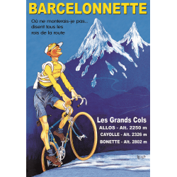Affiche 50x70 - Barcelonnette Vélo Maillot Jaune