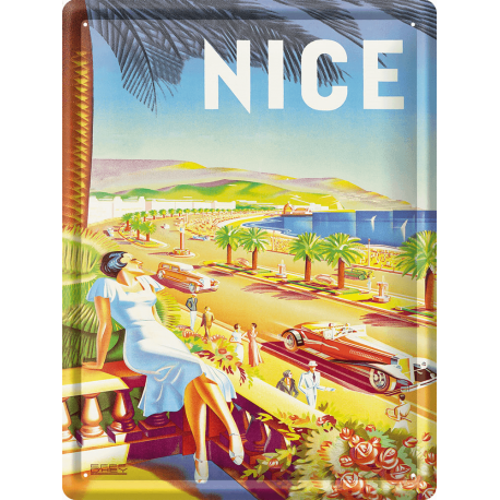 Plaque métal 30x40 - Nice La Promenade des Anglais