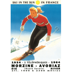 Affiche 50x70 - Ski à Morzine Avoriaz
