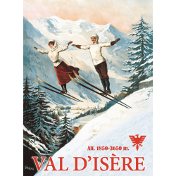 Affiche 50x70 - Sauteurs à ski à Val d'Isère