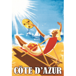 Affiche 50x70 - Bronzage sur la Côte d'Azur