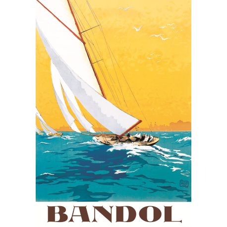 Affiche 50x70 - Voilier à Bandol