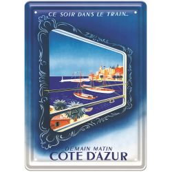 Plaque métal - Côte d'Azur - Vue du Train